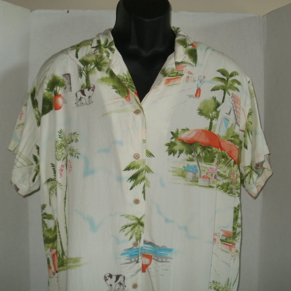 Men's Big Dog Tropical Shirt-XL
